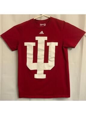 Adidas Indiana Hoosiers IU Logo Go-To Tee T-Shirt Men's Red Size Small NCAA